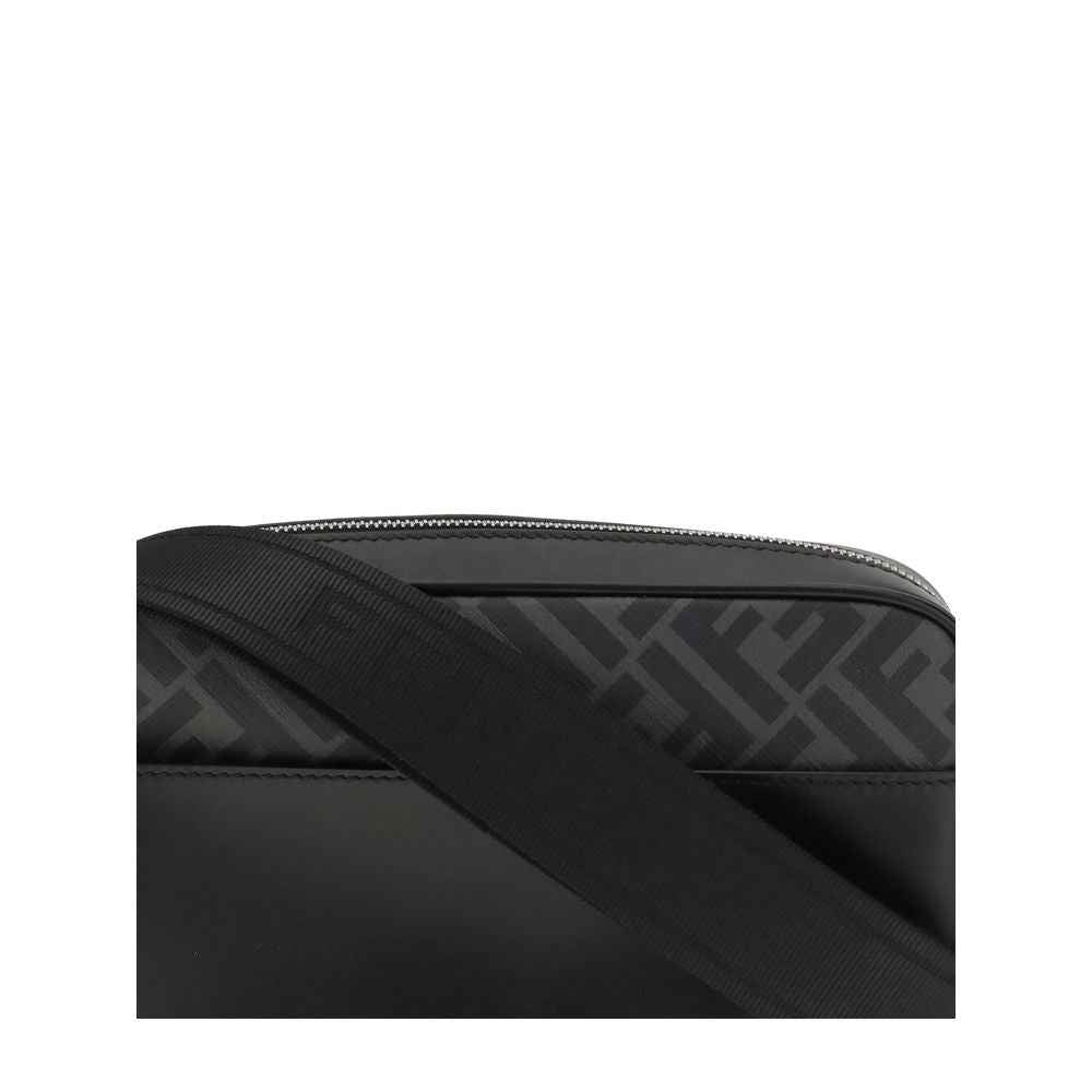 Fendi FF leather and canvas Shoulder Bag