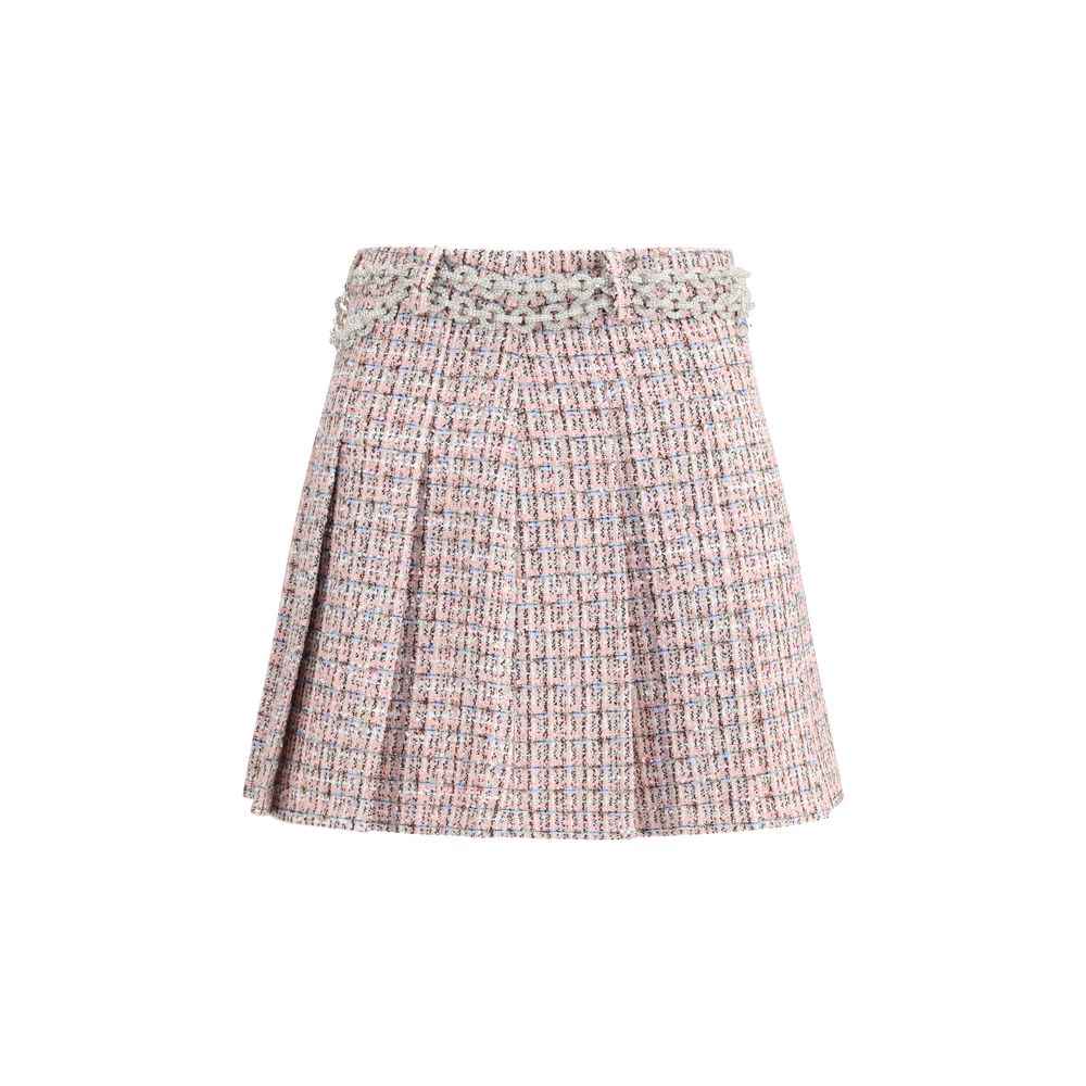 Self-Portrait Crystal Belted Miniskirt