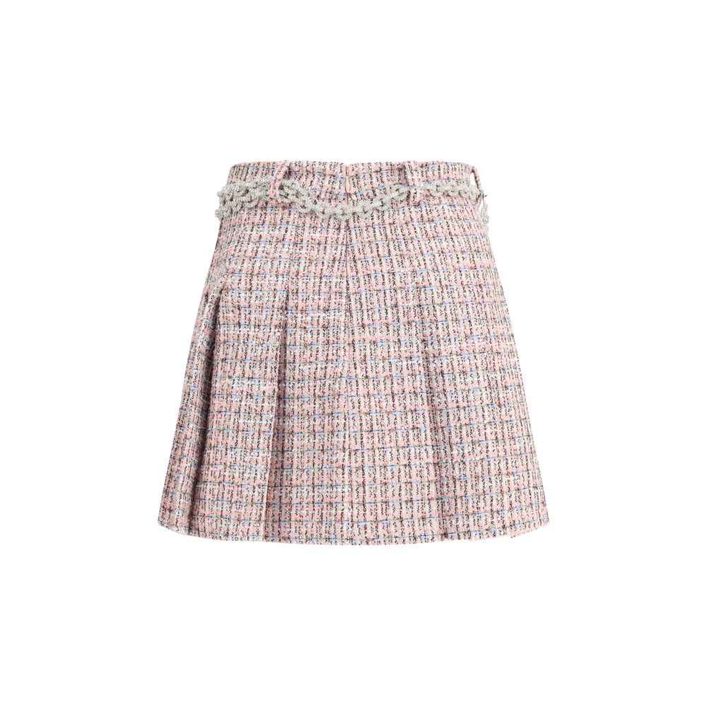 Self-Portrait Crystal Belted Miniskirt