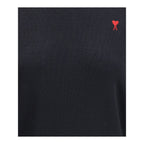 Ami Paris Black Merino Wool Sweatshirt