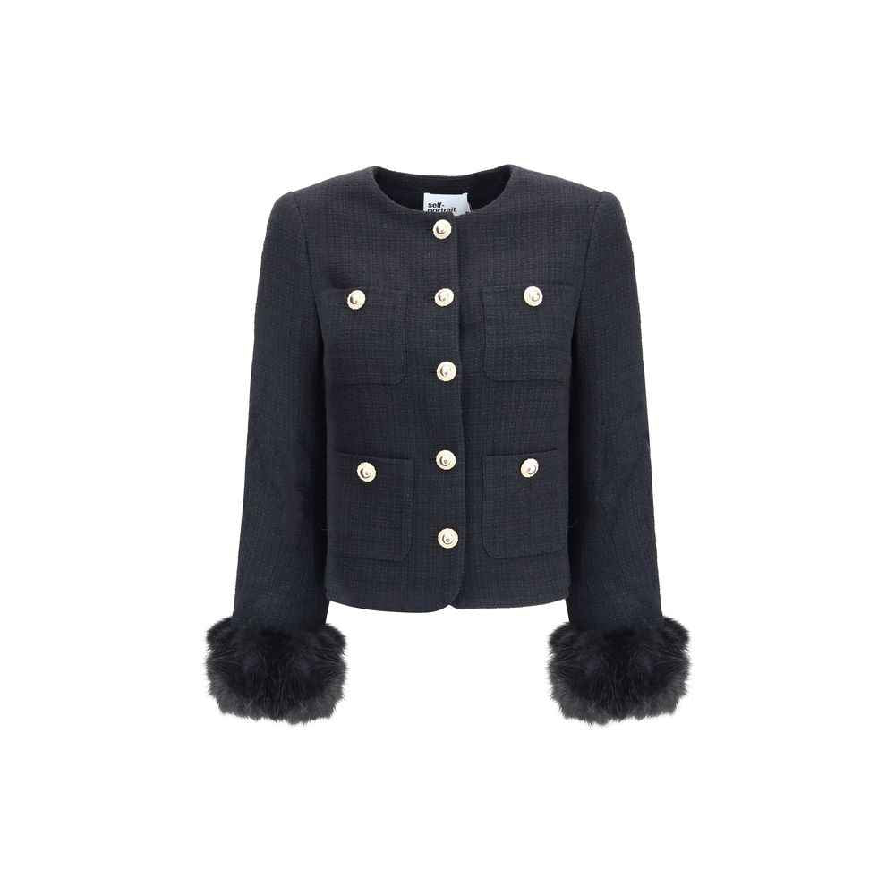 Self-Portrait Fur cuffed Jacket