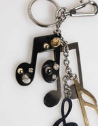 Dolce & Gabbana Silver Musical Note Key Holder Keychain Bag Charm Keyring