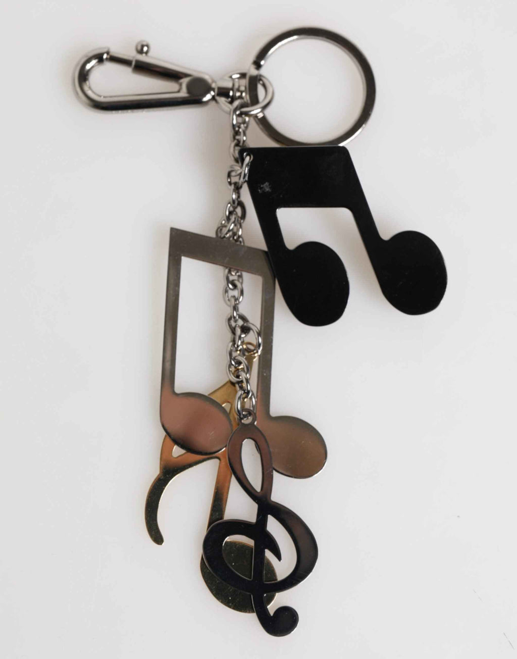 Dolce & Gabbana Silver Musical Note Key Holder Keychain Bag Charm Keyring