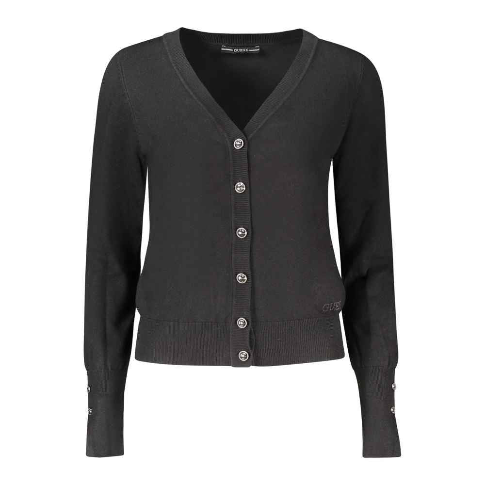 Guess Jeans Black Viscose Women Cardigan
