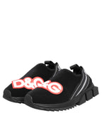 Dolce & Gabbana Black Grey Slip On Sorrento Sneakers Shoes
