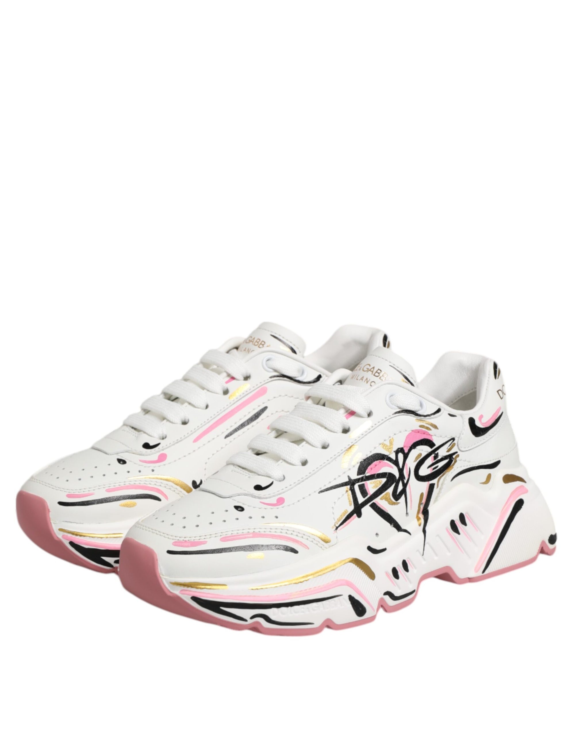 Dolce & Gabbana Multicolor Hand Painted DAYMASTER Sneaker Shoes