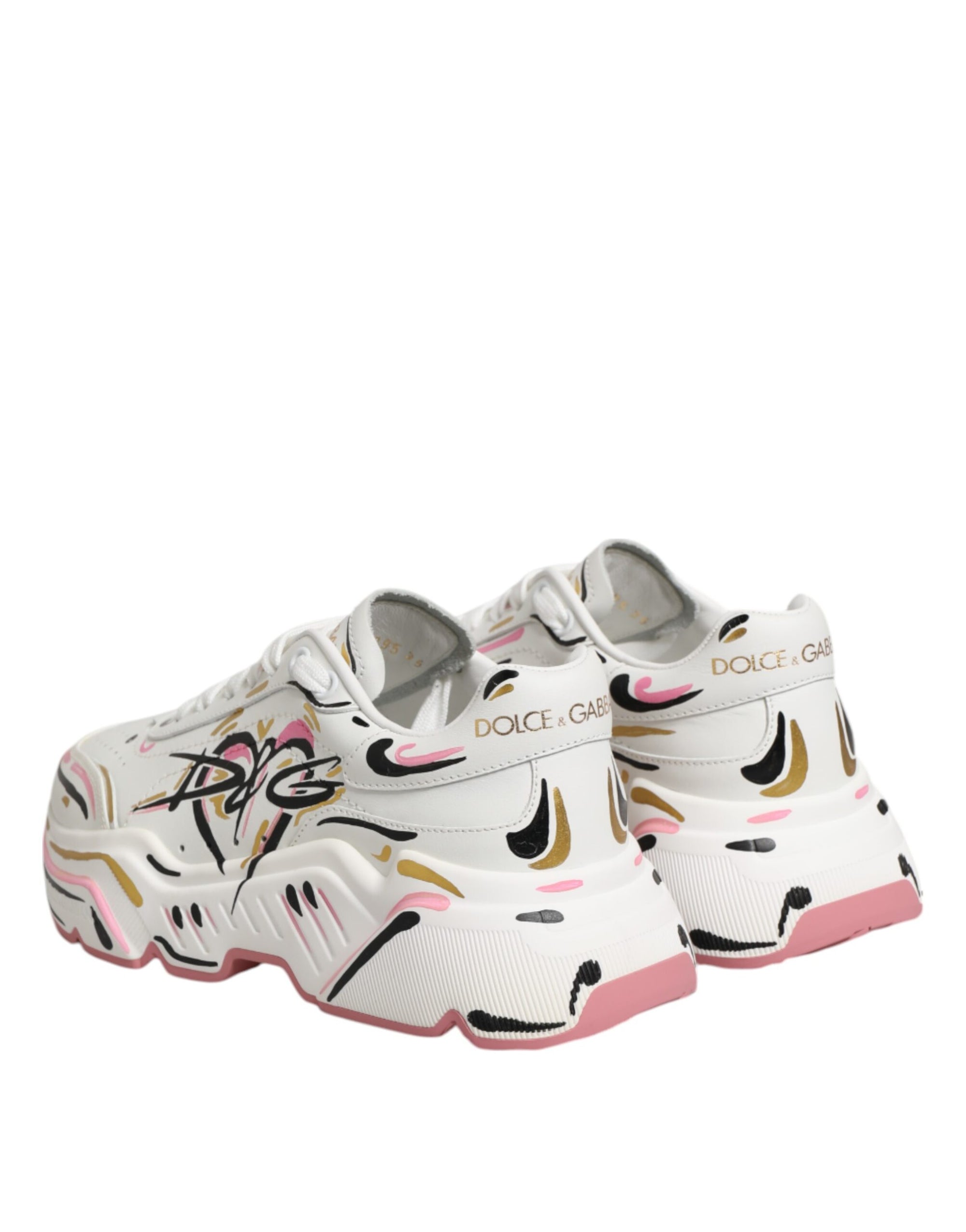 Dolce & Gabbana Multicolor Hand Painted DAYMASTER Sneaker Shoes
