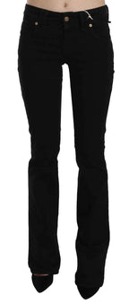 John Galliano Black Low Waist Slim Leg Skinny Denim Casual Pants Jeans