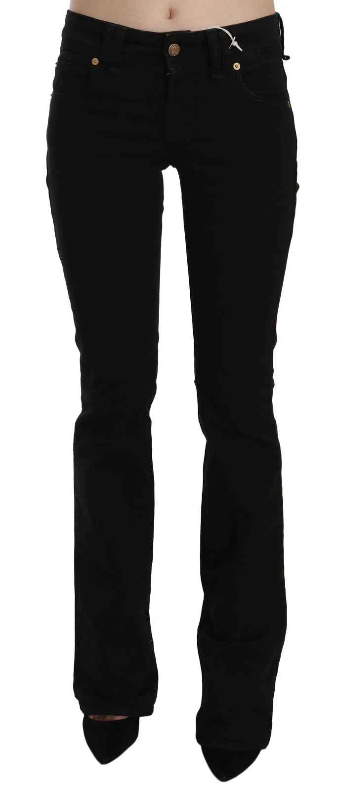 John Galliano Black Low Waist Slim Leg Skinny Denim Casual Pants Jeans