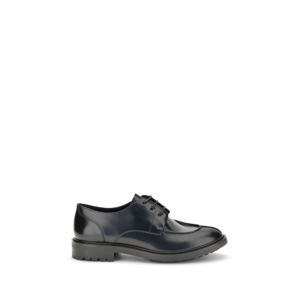 Saint Laurent Black Calf Leather Bos Taurus Oxfords And Derbies