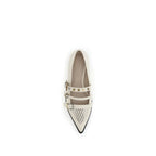 PINKO Cream Leather Ballet Flats