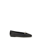 PINKO Black Calf Leather Bos Taurus Ballet Flats