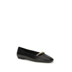 PINKO Black Calf Leather Bos Taurus Ballet Flats