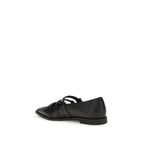 PINKO Black Calf Leather Bos Taurus Ballet Flats