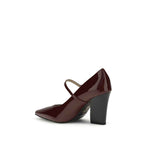 PINKO Bordeaux Calf Leather Bos Taurus High Heel Pumps