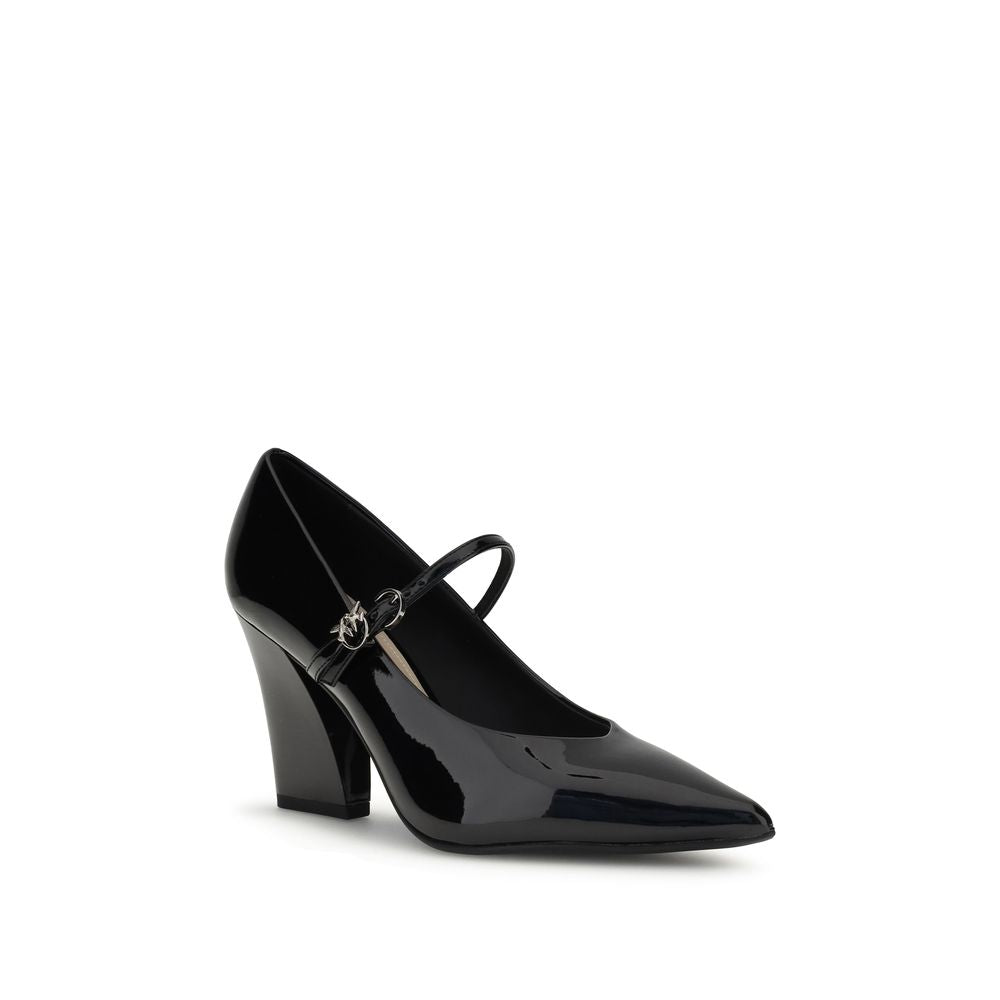 PINKO Black Calf Leather Bos Taurus Pumps