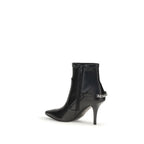 PINKO Black Calf Leather Bos Taurus Ankle Boots