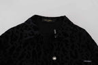 Dolce & Gabbana Cotton Black Leopard Long Sleeve Denim Jacket