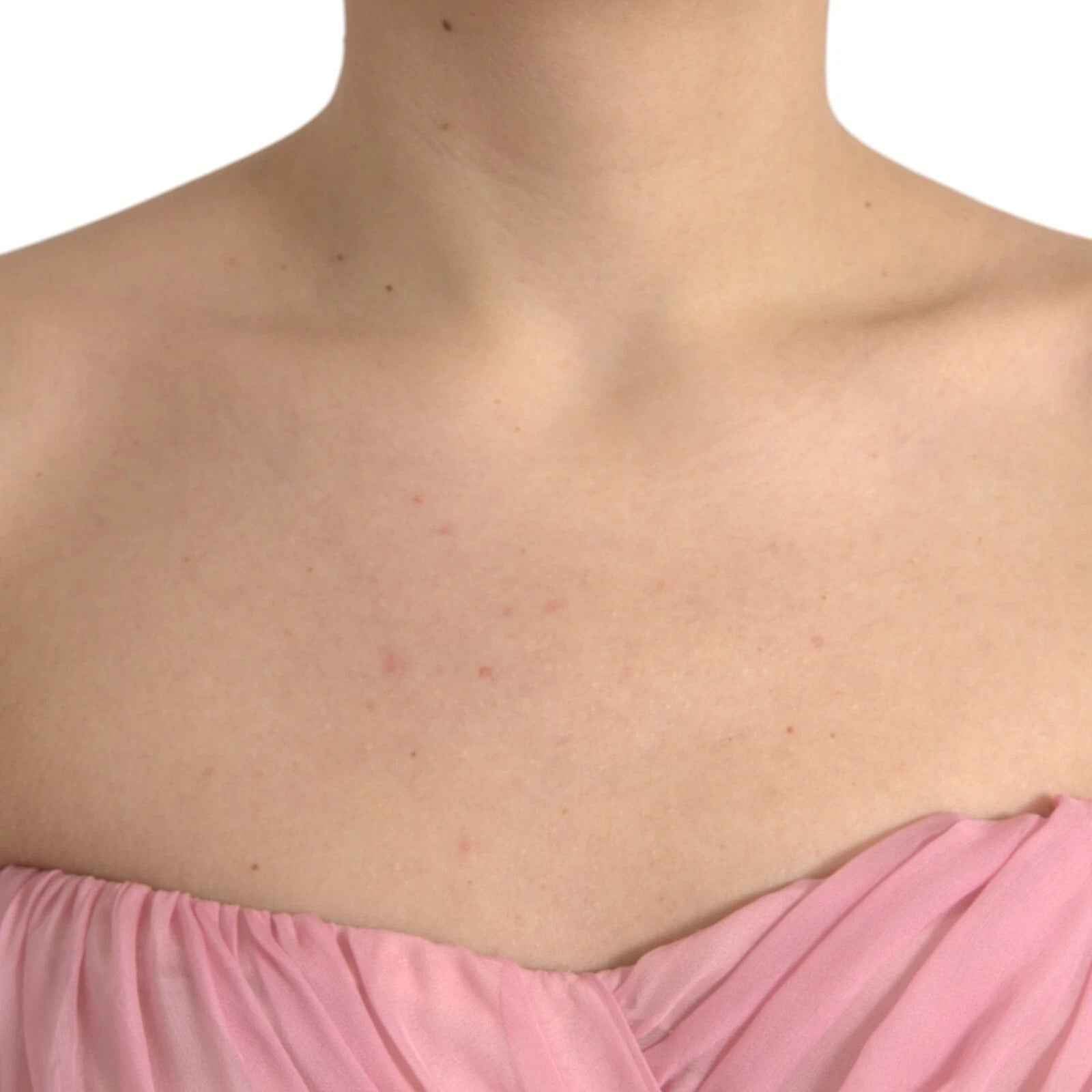Dolce & Gabbana Pink Silk Strapless Maxi A-line Gown Dress