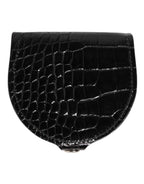 Dolce & Gabbana Black Polished Crocodile Leather Mens Coin Purse Wallet