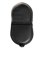 Dolce & Gabbana Black Polished Crocodile Leather Mens Coin Purse Wallet