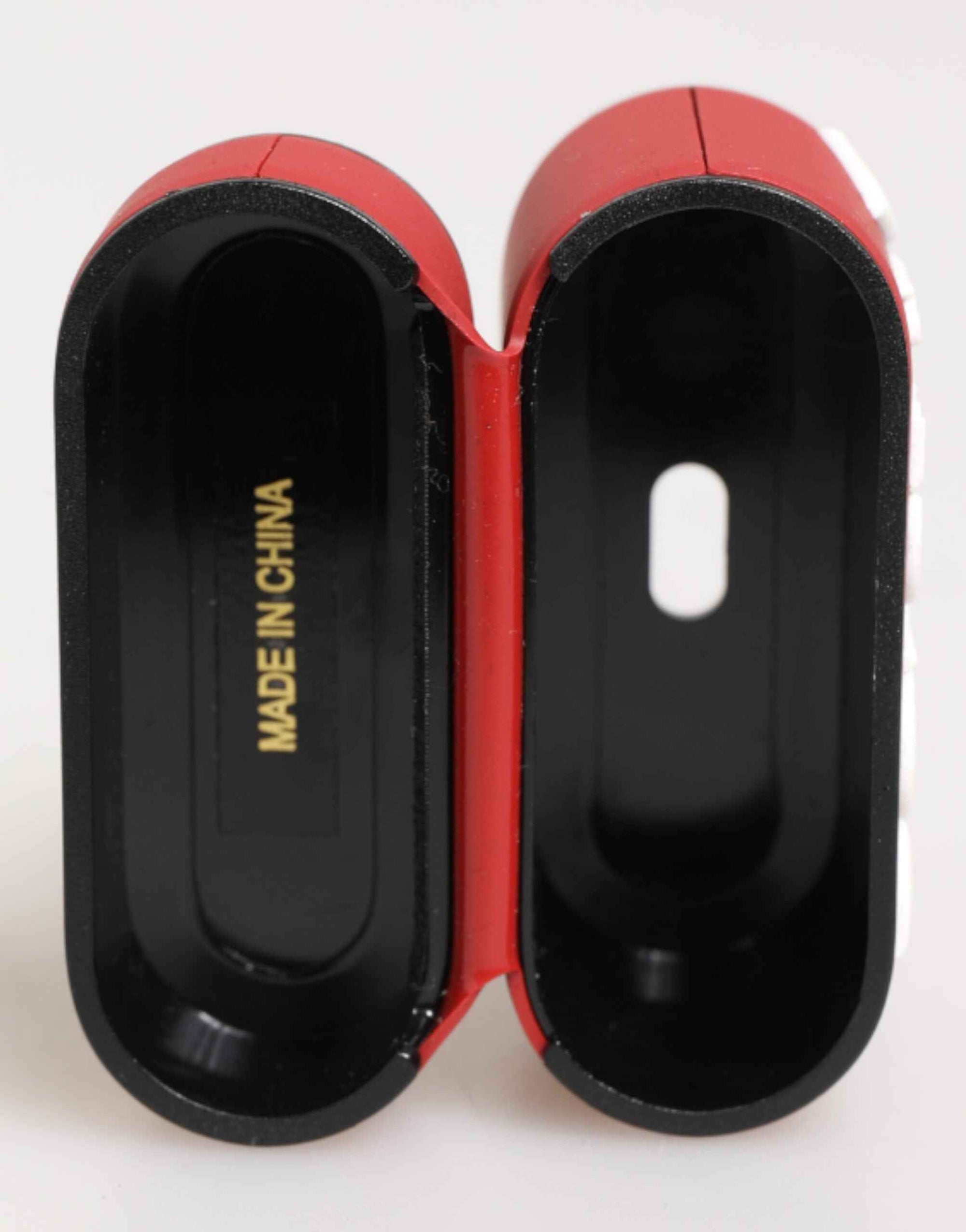 Dolce & Gabbana Red White Silicone Embossed Logo Accessory Airpods Case