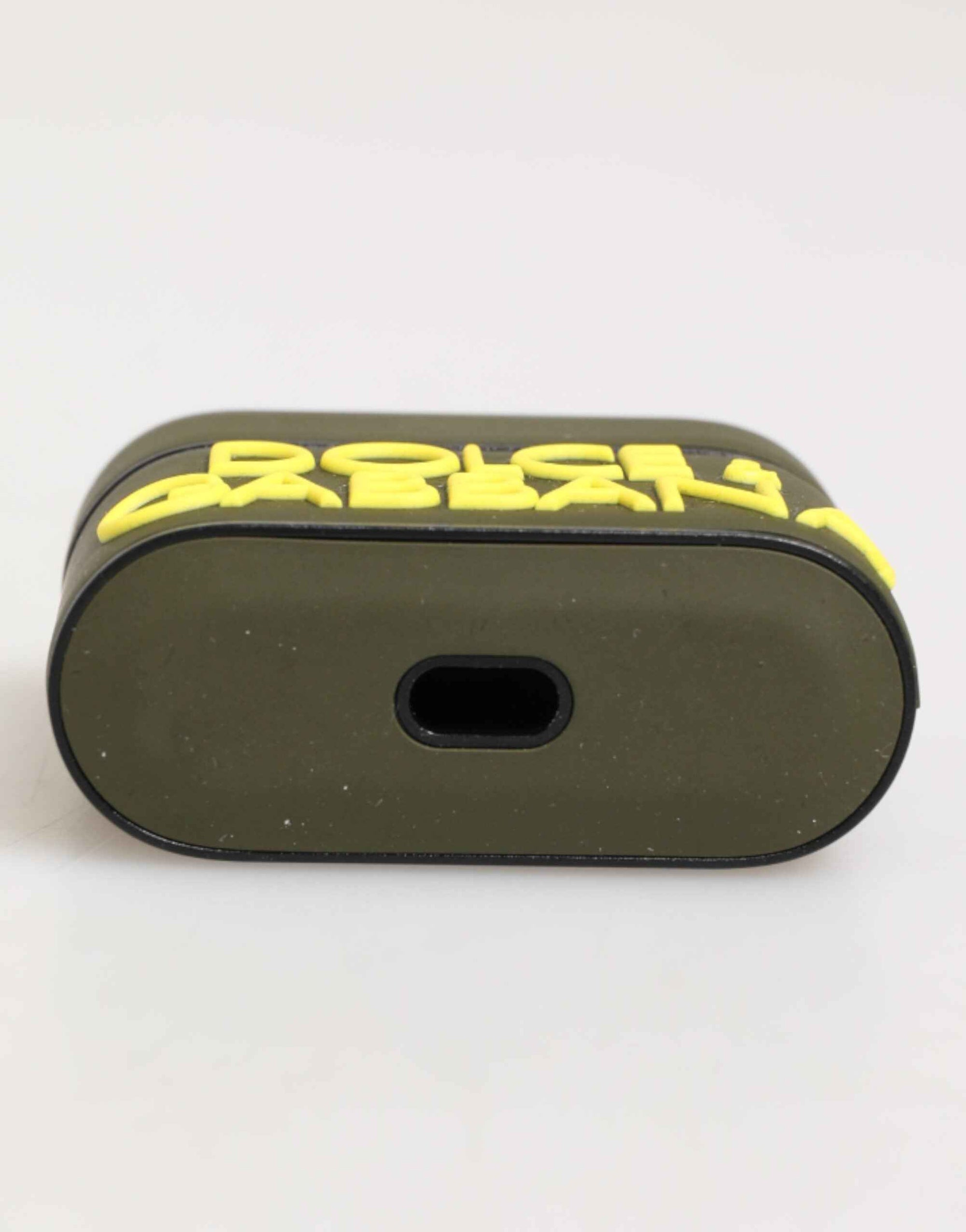 Dolce & Gabbana Army Green Rubber Logo Embossed Accessory  Airpods Case