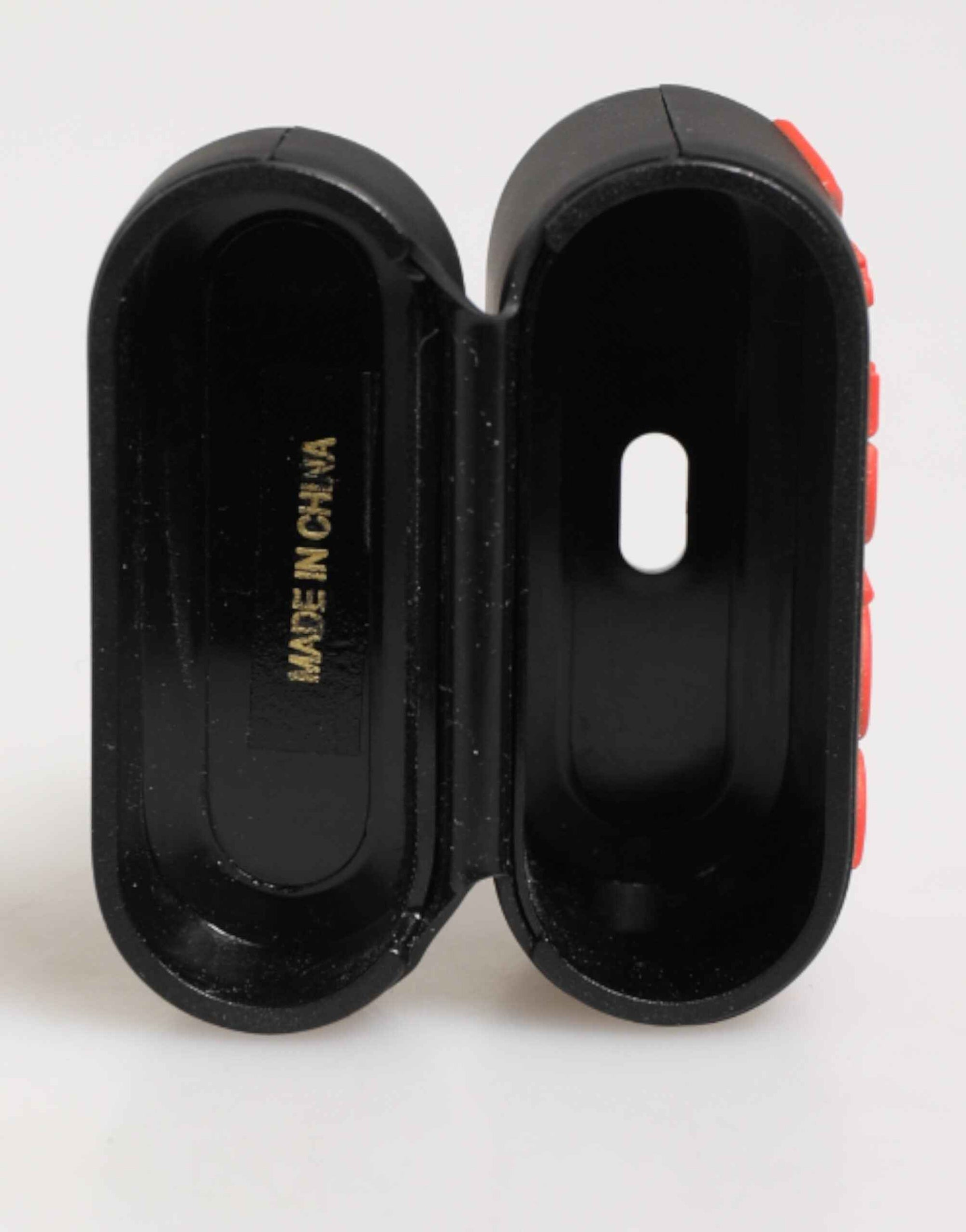 Dolce & Gabbana Black Orange Rubber Logo Embossed Accessory Airpods Case