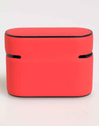 Dolce & Gabbana Red PVC DG Logo Embossed Men Flip Holder  Airpods Case