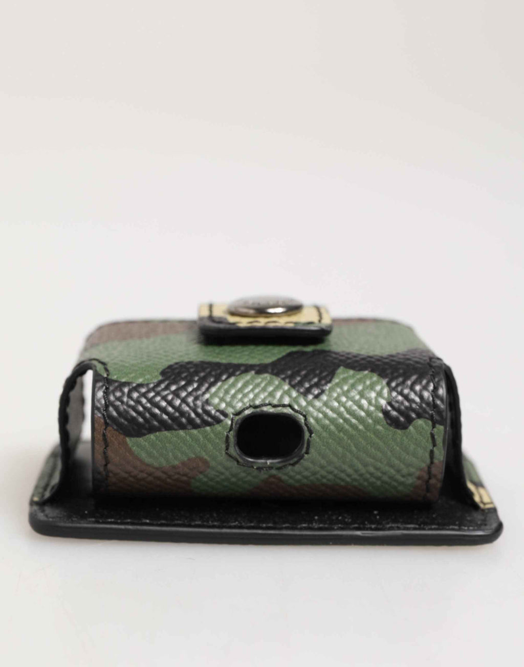 Dolce & Gabbana Multicolor Camouflage Leather Metal Accessory  Airpods Case