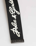 Dolce & Gabbana Black White Polyester DG Logo Silver Men Keychain Keyring