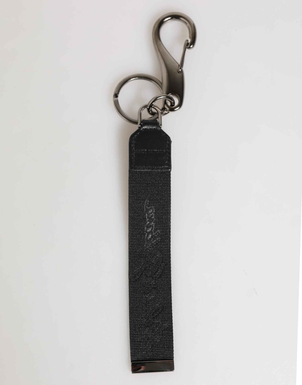 Dolce & Gabbana Black White Polyester DG Logo Silver Men Keychain Keyring