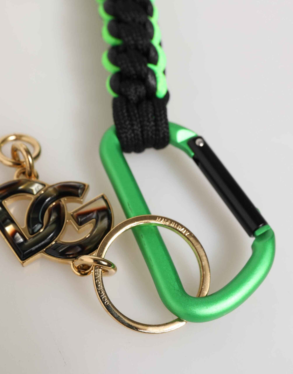 Dolce & Gabbana Polyester Multicolor Tape String DG Logo Keychain Keyring