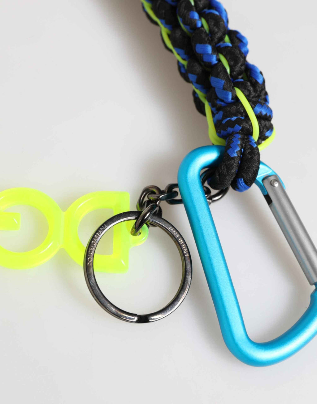 Dolce & Gabbana Multicolor Polyester Tape String DG Logo Keychain  Keyring