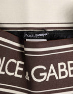 Dolce & Gabbana Brown Polyester Logo Elastic Waistband Swimwear