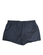 Dolce & Gabbana Navy Blue Polyester Nylon Pinstripe Men's Swimwear