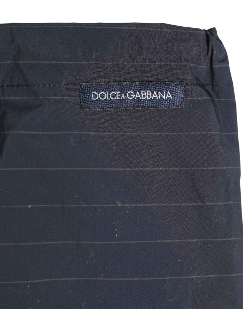 Dolce & Gabbana Navy Blue Polyester Nylon Pinstripe Men's Swimwear