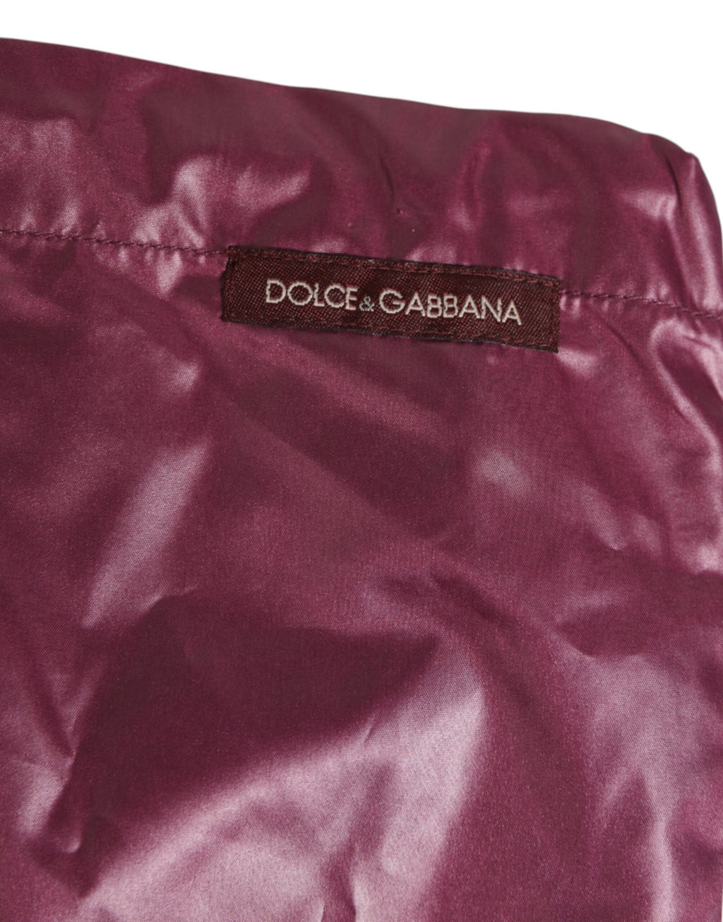 Dolce & Gabbana Burgundy Polyester Logo Embossed Crest Swimwear
