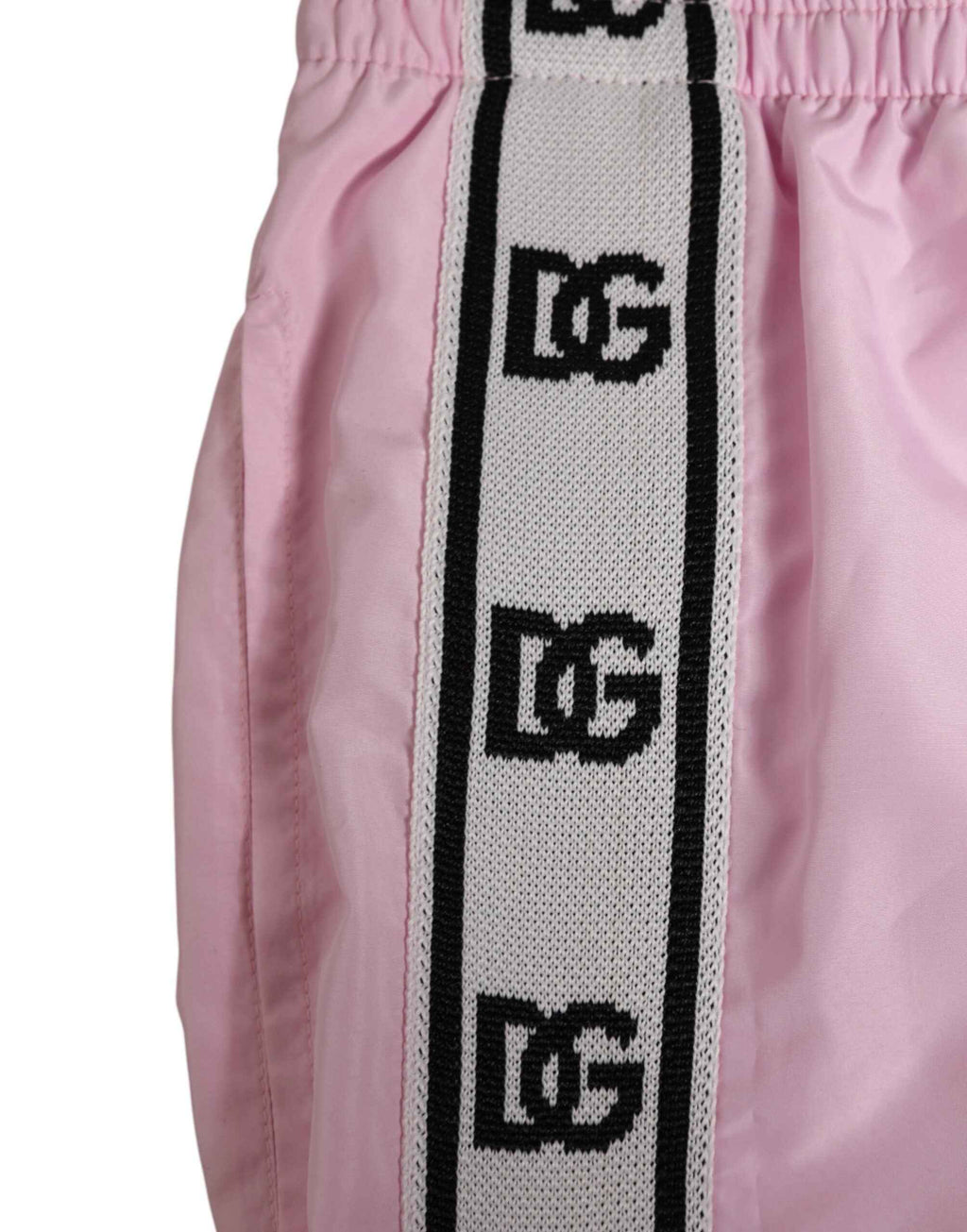 Dolce & Gabbana Pink Nylon Logo Side Stripe Beachwear Men Swimwear