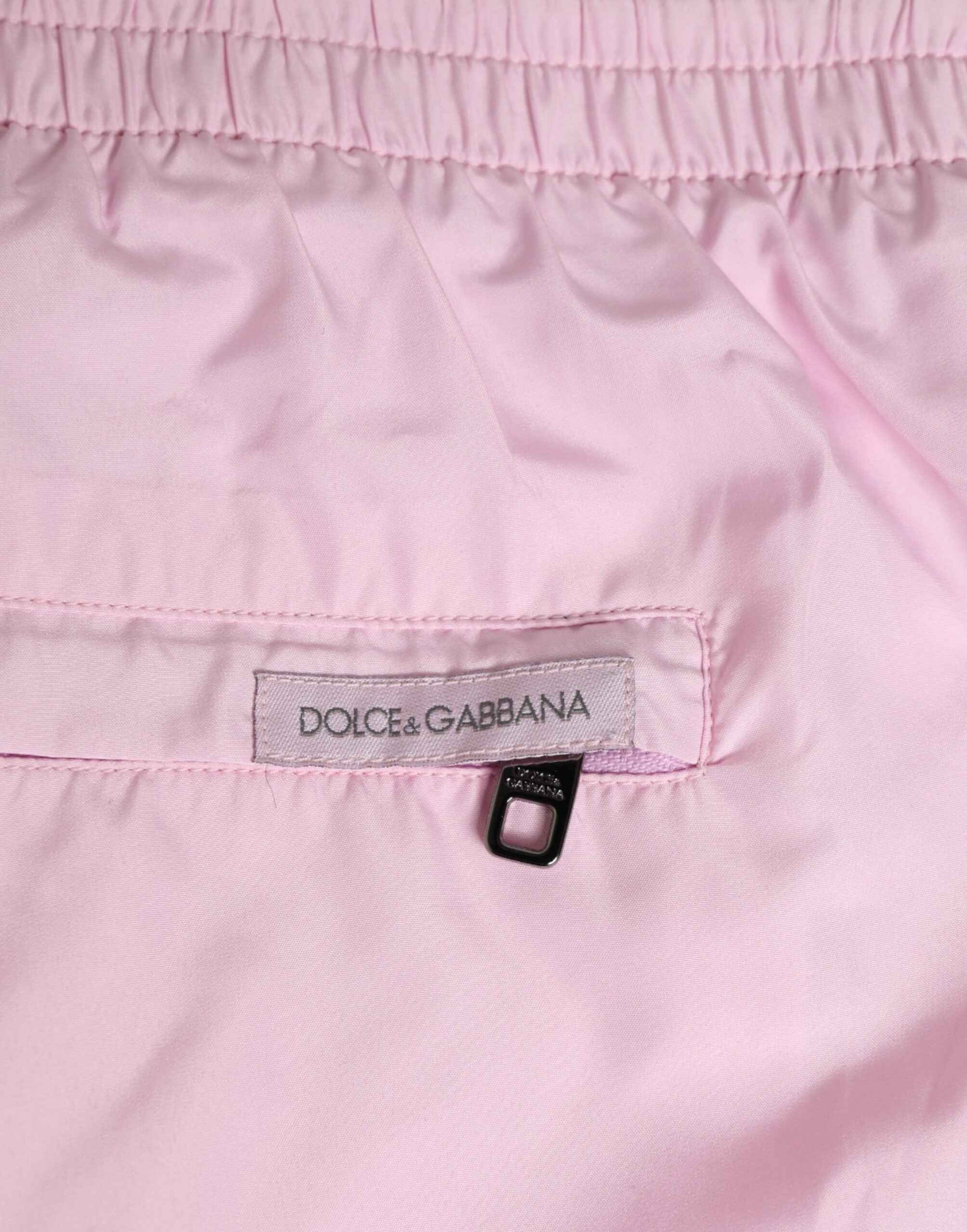 Dolce & Gabbana Pink Nylon Logo Side Stripe Beachwear Men Swimwear