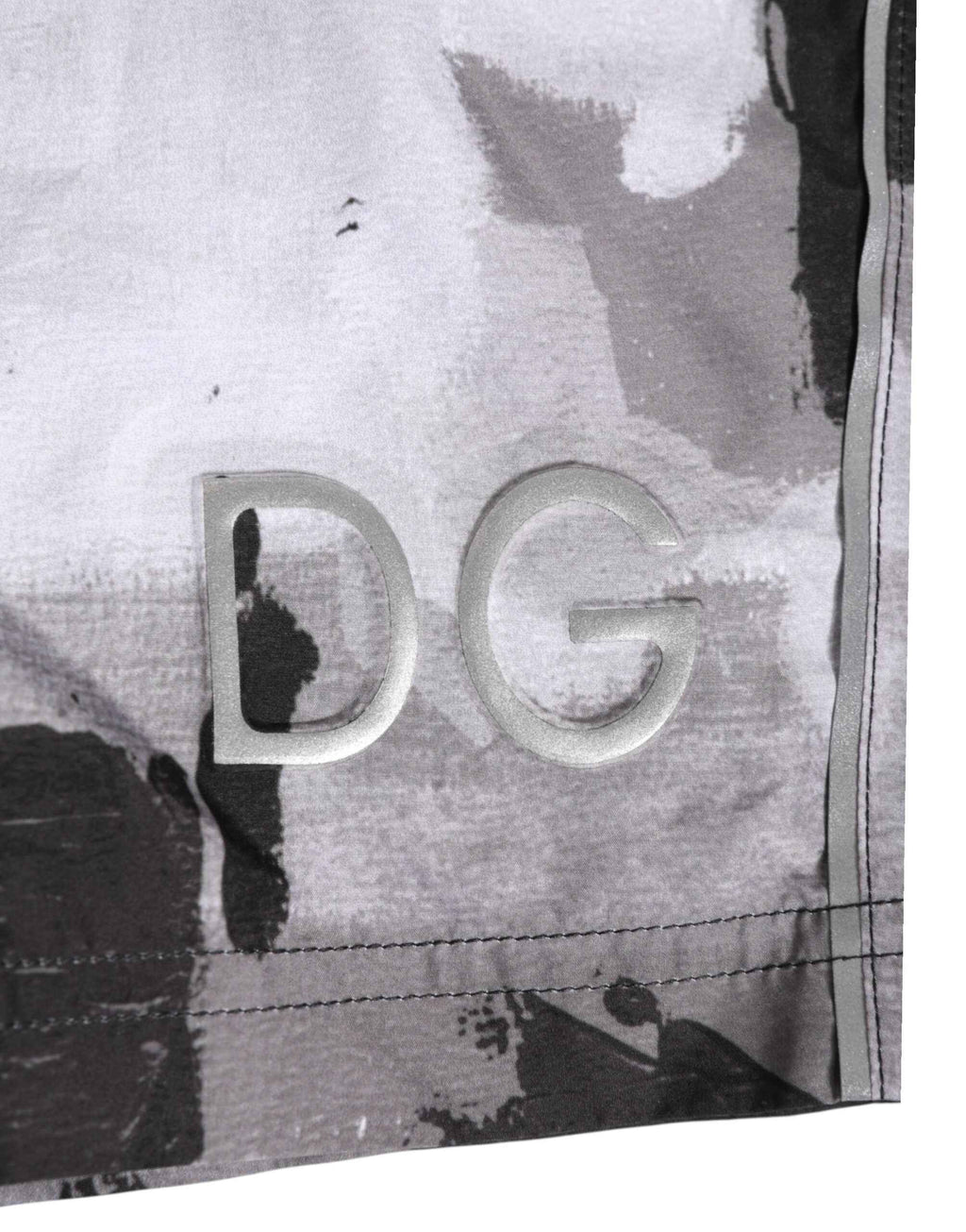 Dolce & Gabbana Black White Camouflage DG Logo Men Swimwear