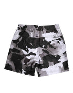 Dolce & Gabbana Black White Camouflage DG Logo Men Swimwear