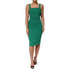 Dolce & Gabbana Dark Green Sleeveless Rayon Bodycon Dress
