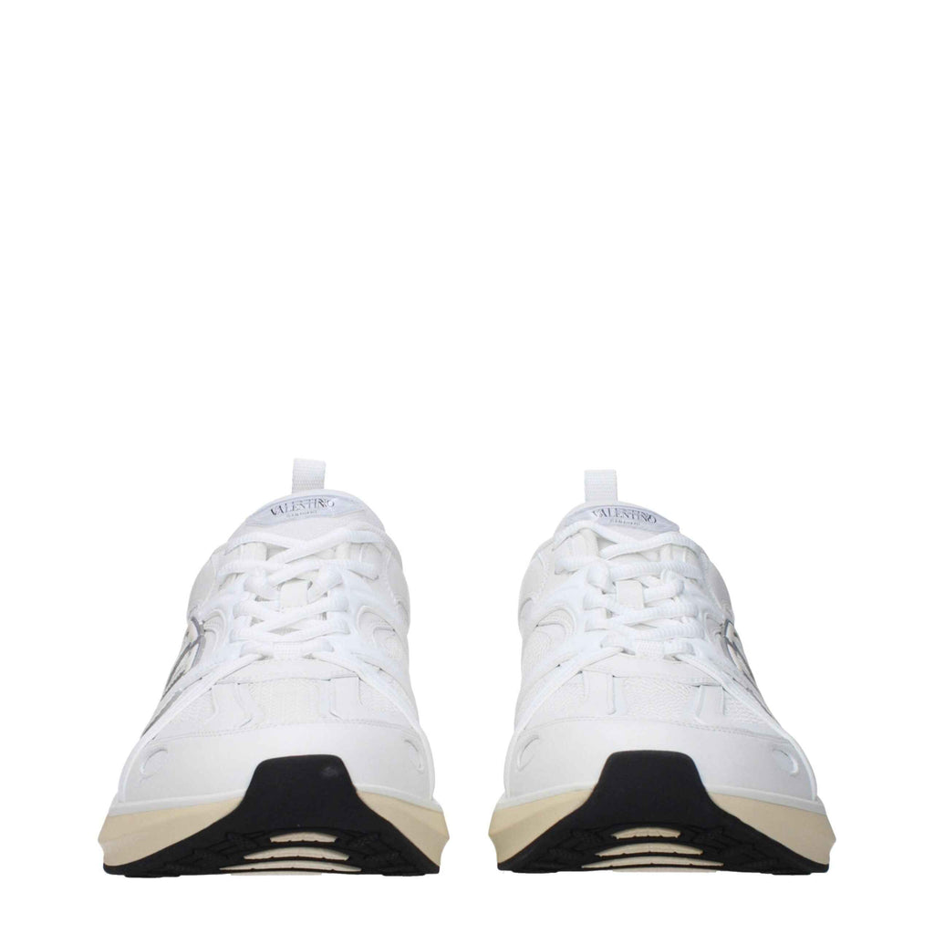 Valentino Garavani White Fabric Athletic Sneakers