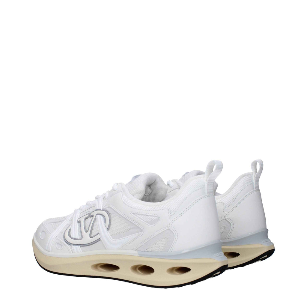 Valentino Garavani White Fabric Athletic Sneakers