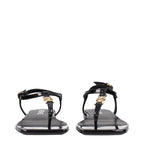 Versace Black Leather Flip-Flop Sandals