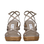 Jimmy Choo Gray Leather Wedge Sandals