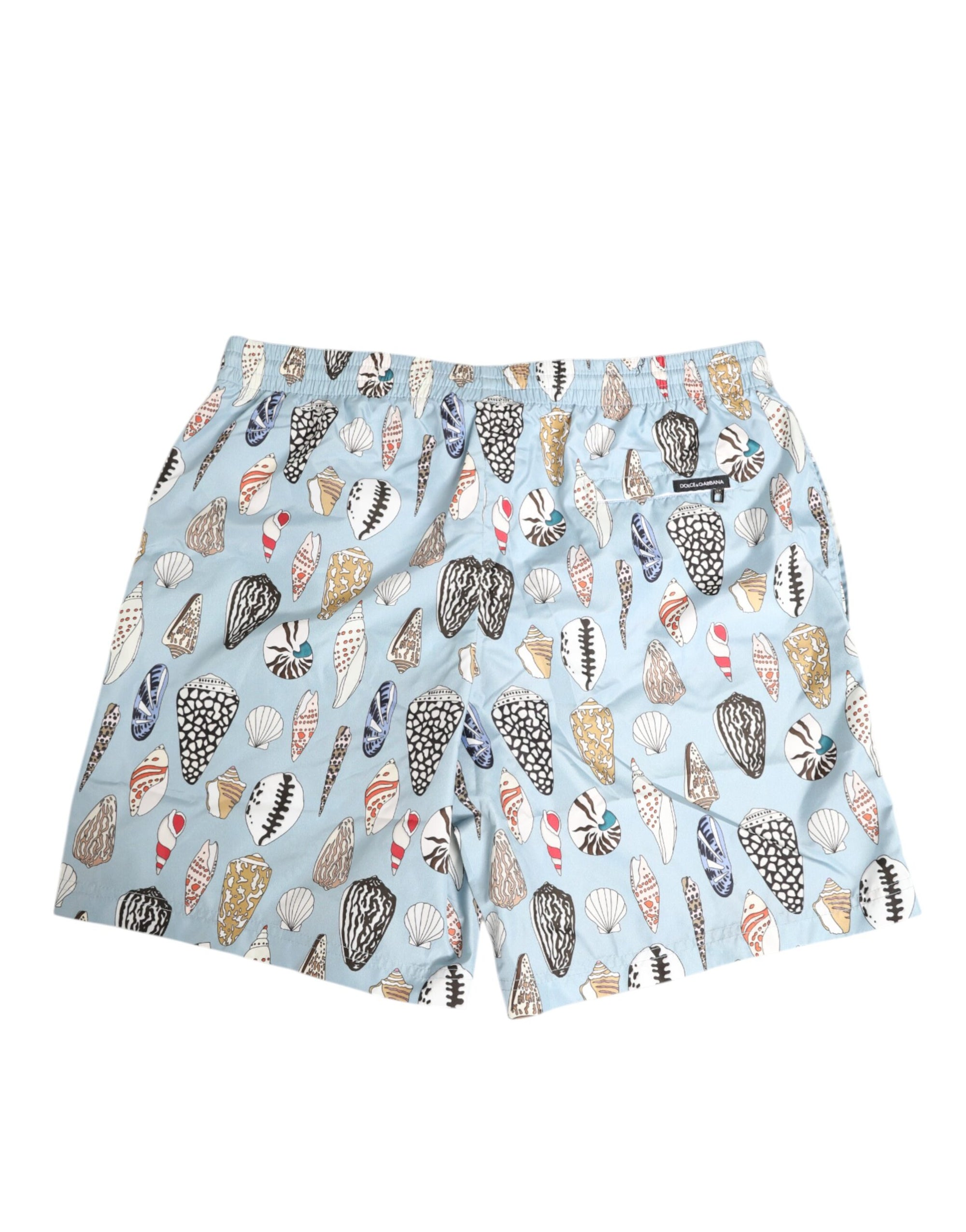 Dolce & Gabbana Blue Seashell Print Nylon Men Shorts Swimwear