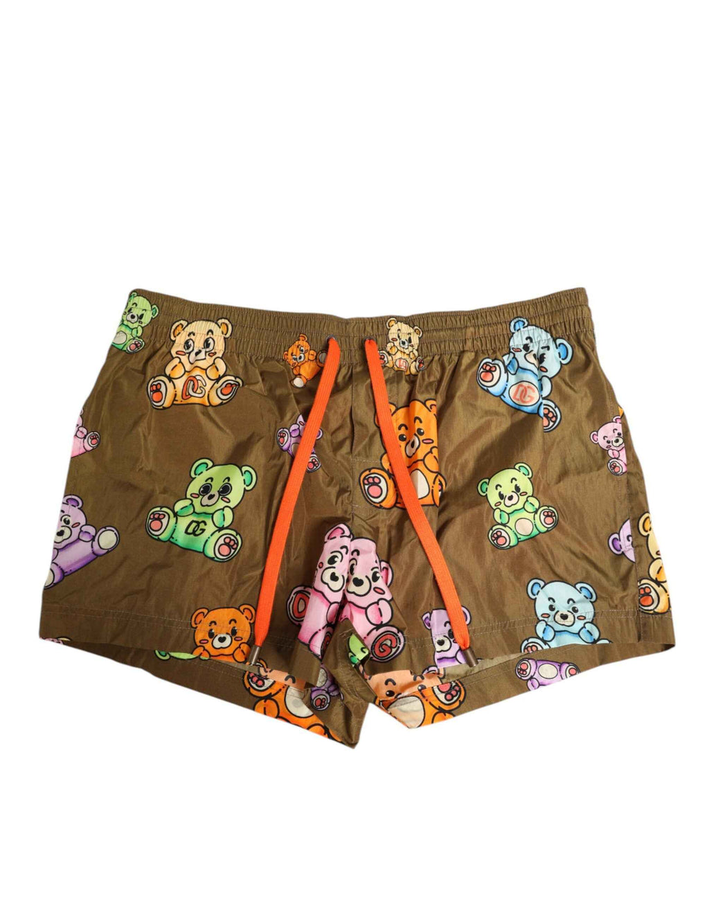 Dolce & Gabbana Brown Multicolor Teddy Bear Men Shorts Swimwear