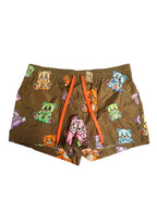 Dolce & Gabbana Brown Multicolor Teddy Bear Men Shorts Swimwear